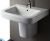 Eago WASHBASIN WITH SEMI-PEDESTAL 640x500x475mm