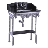 Burlington Гранитная столешница с подстольем из полированного алюминия 9G7 T38 w 65cm x d 57.5cm