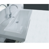 Disegno-Сeramica  LAVABO DOPPIA VASCA CON TROPPOPIENO LIGHT  801   121x48,5