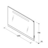 Caprigo AССORD 120, ЗЕРКАЛО НАВЕСНОЕ С ПОДСВЕТКОЙ 1200 мм x 24 мм