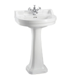 Burlington Круглая средняя раковина Edwardian Regal и пьедестал Regal B6 P9 w 56cm x d 47cm