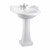 Burlington Classic Basin & Waste with Regal Pedestal B17 P7 w 65cm x d 57.5cm
