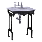 Burlington Мраморная столешница с подстольем из черного алюминия 1G1 T48  w 65cm x d 57.5cm