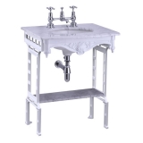 Burlington Мраморная столешница с подстольем из белого алюминия 2G1 T43 w 65cm x d 57.5cm
