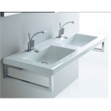 Disegno-Сeramica  LAVABO DOPPIA VASCA CON TROPPOPIENO LIGHT  863    120x52