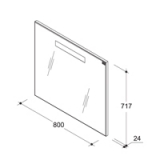 Caprigo AССORD 80, ЗЕРКАЛО НАВЕСНОЕ С ПОДСВЕТКОЙ 800 мм x 24 мм